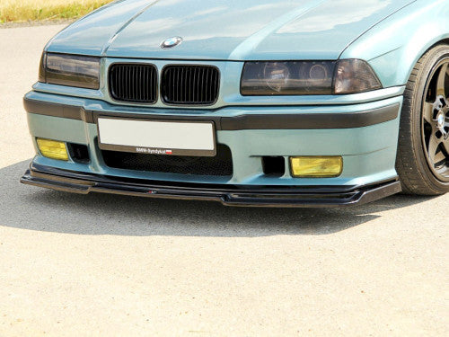 Maxton Design V.1 Gloss Black Front Splitter / Front Lip Spoiler for BMW E36 M3 Coupe 1992-1999 – Lower Bumper Chin Spoiler, Front Valance Air Dam, Front Bumper Extension, Under Bumper Lip