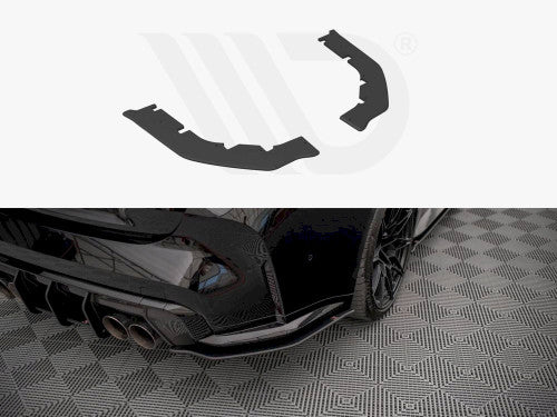 Maxton Design Street Pro Rear Corner Extensions / Side Splitters (Rear Spats, Rear Bumper Lips, Diffuser Side Extensions, Rear Valance Extensions) - 10mm Matte Black - Pair - BMW M4 G82 Coupe 2021+ M4 Competition | Fits Carbon Package/Carbon Pack Only