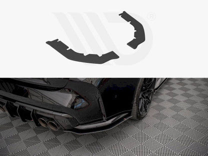 Maxton Design Street Pro Rear Corner Extensions / Side Splitters (Rear Spats, Rear Bumper Lips, Diffuser Side Extensions, Rear Valance Extensions) - 10mm Matte Black - Pair - BMW M4 G82 Coupe 2021+ M4 Competition | Fits Carbon Package/Carbon Pack Only