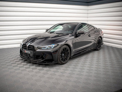 Maxton Design Street Pro Side Skirts / Side Splitters / Rocker Extensions (10mm ABS) for BMW M4 Competition G82 Coupe 2021+ - Matte Black or Red Core Sill Blades Aero Diffusers