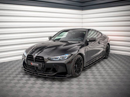 Maxton Design V.3 Gloss Black Front Splitter / Front Bumper Lip Spoiler for BMW M3 G80 & M4 G82 (2021+)