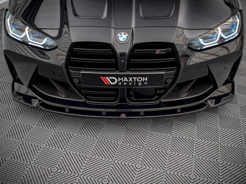 Maxton Design V.3 Gloss Black Front Splitter / Front Bumper Lip Spoiler for BMW M3 G80 & M4 G82 (2021+)