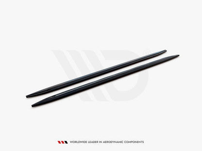 Maxton Design V2 High Gloss Piano Black Side Skirt Extensions Rocker Panels Sill Blades for BMW M4 G82 2021+ Coupe – ABS Aero Side Splitter Diffuser Kit (Pair)