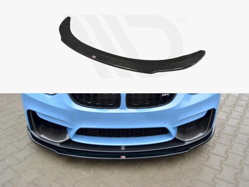 Maxton Design Gloss Black Front Splitter Lip Spoiler for BMW M4 F82 M Performance (2014-2020)