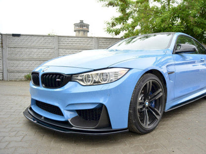 Maxton Design Gloss Black Front Splitter Lip Spoiler for BMW M4 F82 M Performance (2014-2020)
