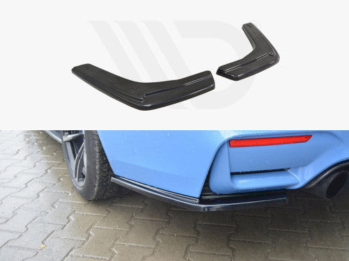 Maxton Design Rear Corner Extensions for BMW M4 F82 Coupe 2014-2020 - Gloss Black ABS Pair | Direct Fit Rear Side Splitters, Rear Spats, Rear Bumper Extensions, Aero Fins, Winglets, Valance/Rear Lip Corners