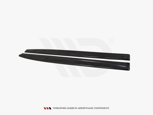 Maxton Design Gloss Piano Black Side Skirt Extensions, Side Splitters, Side Blades/Side Diffusers for BMW M4 F82 Coupe 2014-2020 - ABS Plastic Rocker/Sill Extensions (Pair) - Mounting Kit Included