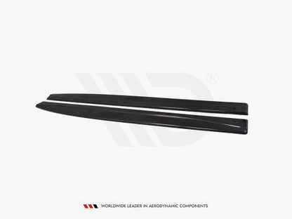 Maxton Design Gloss Piano Black Side Skirt Extensions, Side Splitters, Side Blades/Side Diffusers for BMW M4 F82 Coupe 2014-2020 - ABS Plastic Rocker/Sill Extensions (Pair) - Mounting Kit Included