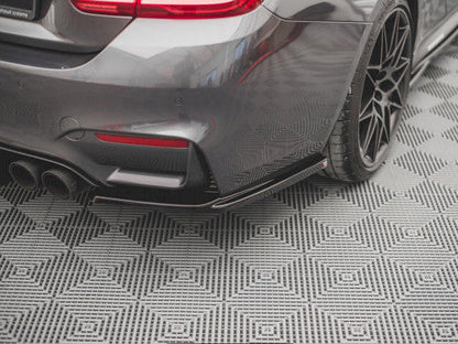 Maxton Design V1 Gloss Black ABS Rear Side Splitters (Rear Spats) for BMW M4 F82 Coupe 2014-2020