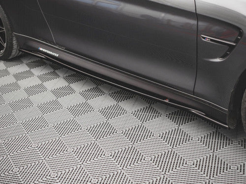 BMW M4 F82 Coupe Side Skirt Extensions/Diffusers Gloss Black 2014-2020 | Maxton Design ABS Splitters Kit