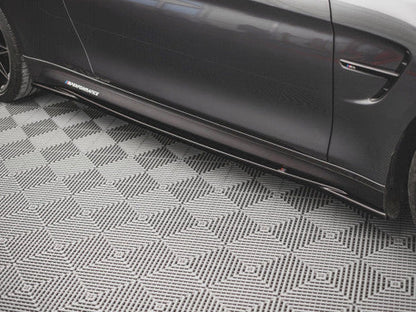 BMW M4 F82 Coupe Side Skirt Extensions/Diffusers Gloss Black 2014-2020 | Maxton Design ABS Splitters Kit