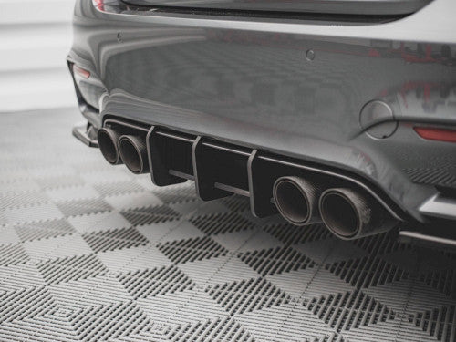Maxton Design Street Pro Rear Diffuser for BMW M4 F82 Coupe (2014-2020) - Matte/Matt Black 10mm ABS Rear Valance / Bumper Insert / Rear Splitter / Lip Diffuser / Undertray / Bumper Extension