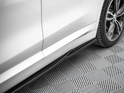 Maxton Design Gloss Black Side Skirt Extensions/Diffusers – Sill Extensions, Rocker Panel Splitters, Side Blades/Lip Spoilers for BMW X1 F48 M Sport (M Pack) 2015-2019 (Pair)