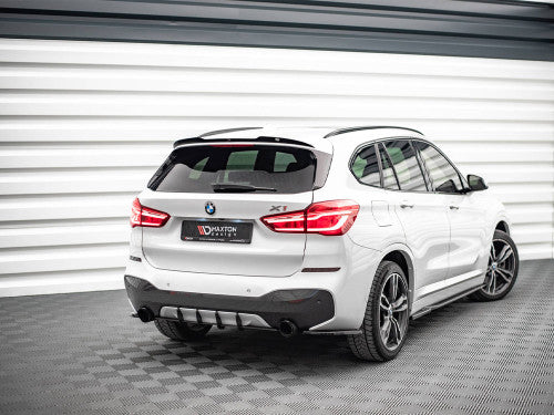 Maxton Design Street Pro Rear Diffuser/Splitter for BMW X1 F48 M Sport M Pack 2015-2019 - 10mm ABS Matte Black Lower Valance Bumper Lip Skirt Undertray Insert
