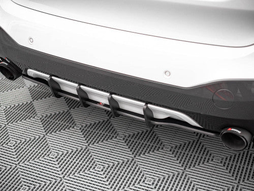 Maxton Design Street Pro Rear Diffuser/Splitter for BMW X1 F48 M Sport M Pack 2015-2019 - 10mm ABS Matte Black Lower Valance Bumper Lip Skirt Undertray Insert