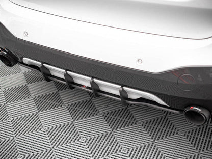 Maxton Design Street Pro Rear Diffuser/Splitter for BMW X1 F48 M Sport M Pack 2015-2019 - 10mm ABS Matte Black Lower Valance Bumper Lip Skirt Undertray Insert