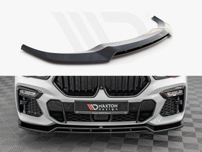 Maxton Design Gloss Black Front Splitter V.2 for BMW X6 G06 M Sport (M-Pack) 2019+ Front Lip Spoiler