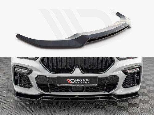 Maxton Design Gloss Black Front Splitter V.2 for BMW X6 G06 M Sport (M-Pack) 2019+ Front Lip Spoiler