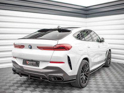 Maxton Design Piano/Gloss Black Rear Boot/Trunk Lid Lip Spoiler Cap for BMW X6 G06 M Sport (M-Pack) 2019+ | Tailgate Lip Wing | M Performance Style | Stick-On ABS | Shadowline/OEM Look