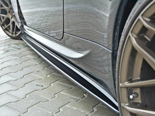 BMW M6 E63 Coupe 2005-2010 Maxton Design Gloss Black Side Skirts/Side Skirt Extensions | Rocker/Sill Extensions, Side Splitters/Blades, Side Diffusers | ABS Plastic Pair | Direct Fit Bolt-On | Mounting Hardware Included