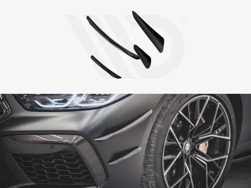 Maxton Design Front Bumper Canards/Dive Planes for BMW M8 Gran Coupe F93 (2019+) - Winglets, Aero Fins, Air Deflectors, Corner Splitter Blades - 3D Printed ABS - Set