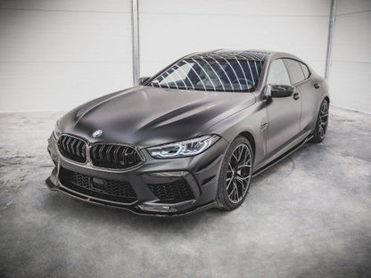 Maxton Design V2 Gloss (Piano) Black Front Splitter, Front Bumper Lip & Chin Spoiler for BMW M8 Gran Coupe (F93) 2019+ – Front Valance/Skirt, Bumper Extension Aero Lip Lower Spoiler, Front Apron