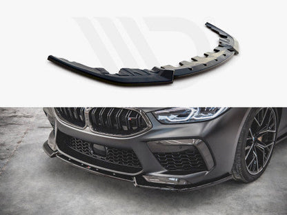 Maxton Design V3 High Gloss Black Front Splitter / Front Lip Spoiler / Bumper Chin Spoiler for BMW M8 Gran Coupe F93 (2019-2025) – Front Bumper Lip / Valance Extension / Front Apron – ABS Plastic Aero for M8 GC 4-Door Coupe