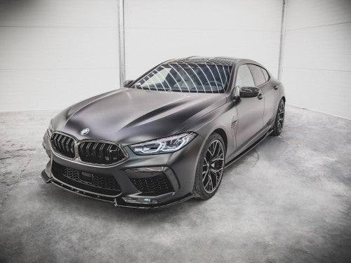 Maxton Design V3 High Gloss Black Front Splitter / Front Lip Spoiler / Bumper Chin Spoiler for BMW M8 Gran Coupe F93 (2019-2025) – Front Bumper Lip / Valance Extension / Front Apron – ABS Plastic Aero for M8 GC 4-Door Coupe