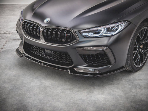 Maxton Design V3 High Gloss Black Front Splitter / Front Lip Spoiler / Bumper Chin Spoiler for BMW M8 Gran Coupe F93 (2019-2025) – Front Bumper Lip / Valance Extension / Front Apron – ABS Plastic Aero for M8 GC 4-Door Coupe