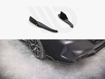 Maxton Design Gloss Black Rear Side Splitters V1 with Flaps for BMW M8 Gran Coupe F93 (2019+) - Rear Spats/Corner Splitters