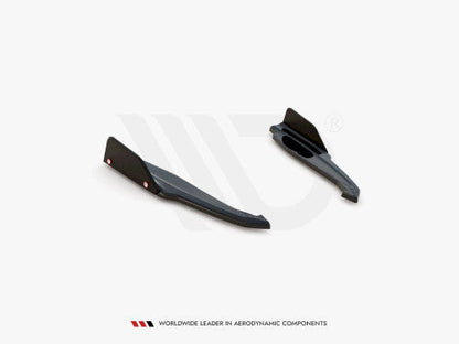 Maxton Design Gloss Black Rear Side Splitters V1 with Flaps for BMW M8 Gran Coupe F93 (2019+) - Rear Spats/Corner Splitters