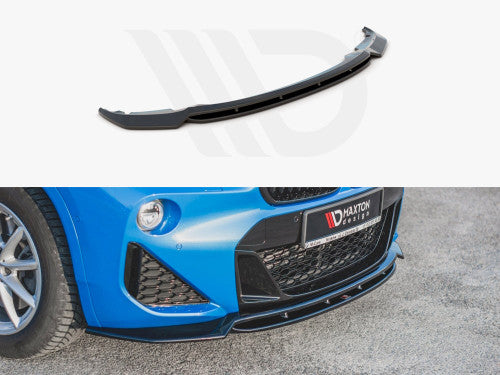 Maxton Design Gloss Black Front Splitter / Front Lip Spoiler for BMW X2 F39 M Sport 2016-2024 – ABS Front Bumper Chin Spoiler, Lower Valance, Front Apron, Aero Lip, Front Skirt, Bumper Lip Extension, Lower Bumper Extension