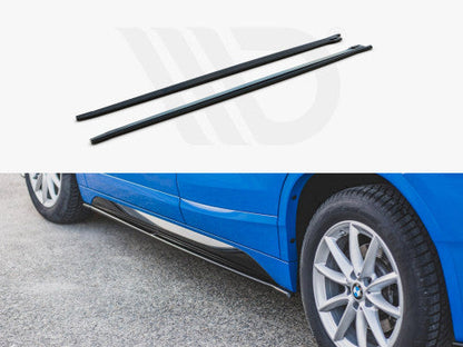 Maxton Design Gloss Piano Black Side Skirts / Sill Extensions / Side Splitters for BMW X2 F39 M Sport (2016-on) with Fitting Kit – Side Skirt Diffusers, Rocker Panel Blades, OEM+ Aero Styling
