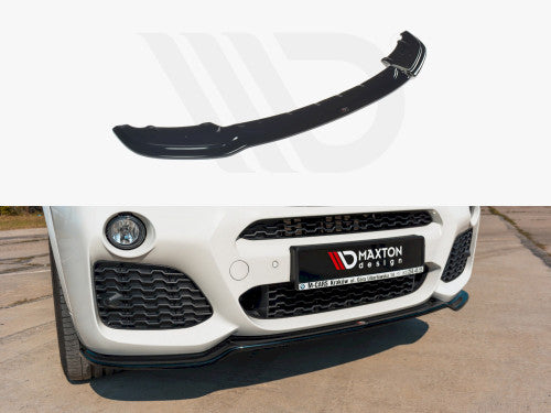 Maxton Design Gloss Black Front Splitter / Front Bumper Lip Spoiler for BMW X3 F25 M Sport (M-Pack) Facelift 2014-2017