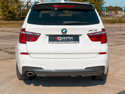 Maxton Design Gloss/Piano Black Rear Bumper Corner Extensions for BMW X3 F25 M Sport LCI (M-Pack) Facelift 2014-2017 - Rear Side Splitters / Rear Spats / Bumper Blades / Rear Skirt Extensions / Valance Trim