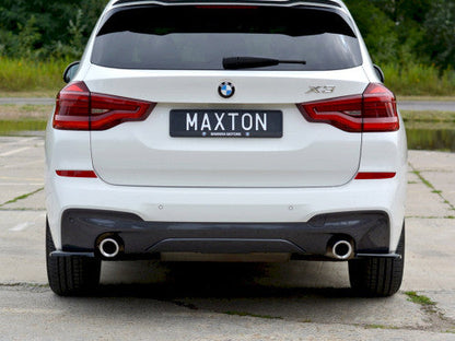 Maxton Design Gloss Black Rear Side Splitters/Spats Corner Extensions for BMW X3 G01 M Sport (M Pack) 2018–2025 – Rear Bumper Corner Trims/Fins/Lips/Spoilers, ABS Plastic, OEM-Style Fitment – Pair with Fitting Kit