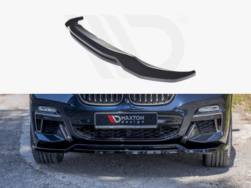 BMW X4 G02 M Sport (2018-2021) Gloss Black Front Bumper Lip Spoiler – Maxton Design ABS Front Splitter, Chin Spoiler, Lower Bumper Extension / Front Apron Valance
