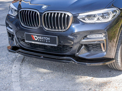 BMW X4 G02 M Sport (2018-2021) Gloss Black Front Bumper Lip Spoiler – Maxton Design ABS Front Splitter, Chin Spoiler, Lower Bumper Extension / Front Apron Valance