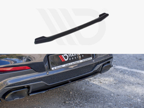 Maxton Design Gloss Piano Black Rear Centre/Center Insert Diffuser Splitter for BMW X4 G02 M Sport 2018-2021 | Rear Lower Valance Bumper Lip Undertray Spoiler