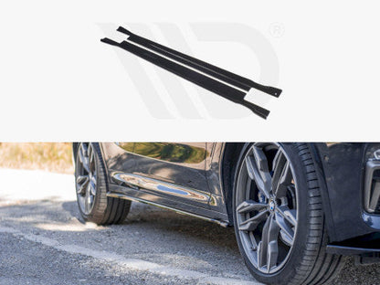Maxton Design Gloss Black Side Skirts, Side Skirt Extensions & Splitters/Side Blades (Rocker/Sill Extensions) for BMW X4 G02 M Sport/M Pack 2018-2021 - ABS - Pair with Mounting Kit & Fitting Manual