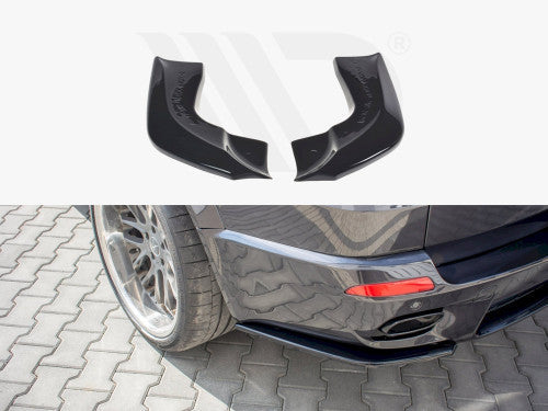 Maxton Design Gloss Black Rear Corner Splitters/Winglets/Spats/Side Splitters for BMW X5 E70 LCI M Sport Facelift Rear Bumper 2010-2013 - Valance Extensions Aero Trims - Left & Right Pair