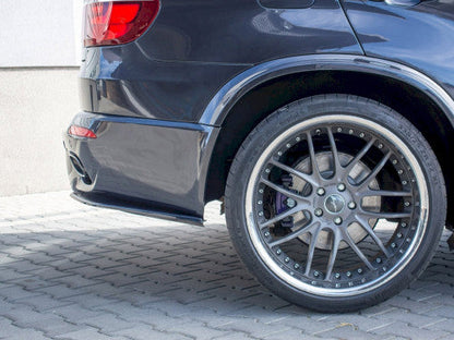 Maxton Design Gloss Black Rear Corner Splitters/Winglets/Spats/Side Splitters for BMW X5 E70 LCI M Sport Facelift Rear Bumper 2010-2013 - Valance Extensions Aero Trims - Left & Right Pair