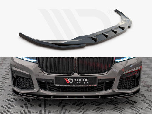 Maxton Design Gloss Black Front Splitter V.1 for BMW 7 Series G11 M Sport (M-Pack) LCI Facelift 2019-on Front Bumper Lip Spoiler