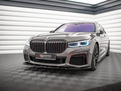 Maxton Design Gloss Black Front Splitter V.1 for BMW 7 Series G11 M Sport (M-Pack) LCI Facelift 2019-on Front Bumper Lip Spoiler