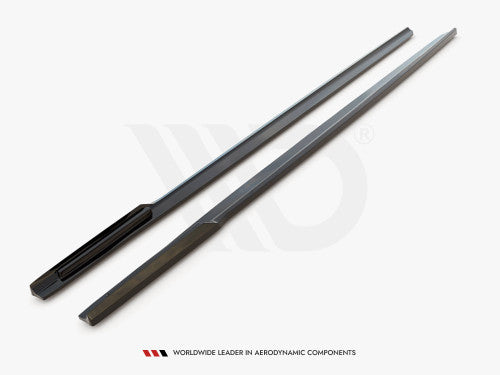 Maxton Design Gloss/Piano Black Side Skirts Diffusers for BMW 7 Series/7er G11 LCI Facelift M Sport/M-Pack (2019+) – ABS Rocker Panel Extensions, Sill Trims, Side Splitters/Blades Kit