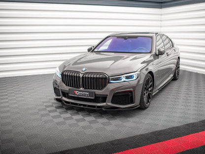 Maxton Design V.2 Gloss Black Front Splitter / Front Lip Spoiler for BMW 7 Series G11 LCI Facelift M Sport (M-Pack) 2019-onwards ABS