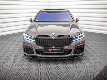 Maxton Design V.2 Gloss Black Front Splitter / Front Lip Spoiler for BMW 7 Series G11 LCI Facelift M Sport (M-Pack) 2019-onwards ABS