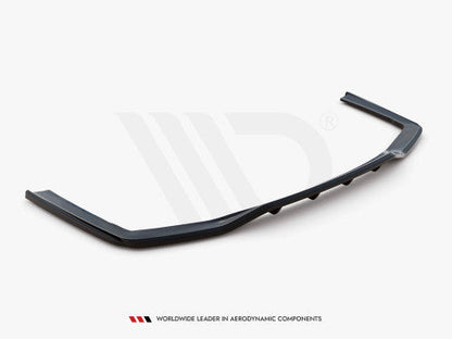 Maxton Design Gloss Piano Black Rear Centre Splitter with Vertical Fins for BMW 7 Series G11 LCI Facelift (2019-on) M Sport/M Pack - Rear Lip Diffuser Insert, Bumper Apron/Valance Add-On, Under Spoiler Skirt Extension