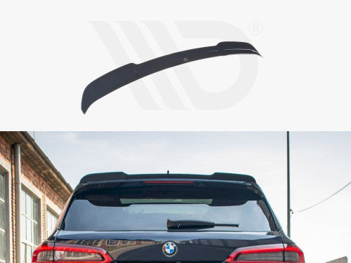 Maxton Design Piano/Gloss Black Rear Roof Lip Spoiler, Roof Edge Rear Window Wing for BMW X5 G05 M Sport (2018-on) – ABS Tailgate Spoiler Extension, Adhesive Stick-On No-Drill OE-Style Upgrade