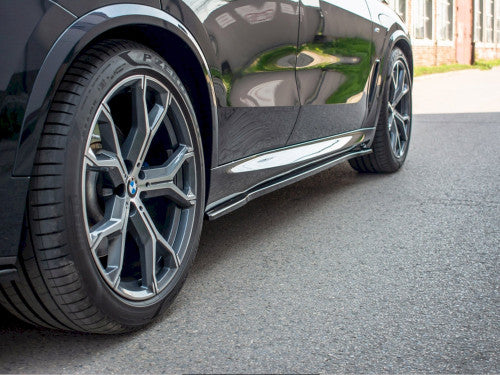 Maxton Design Gloss Black ABS Side Skirts Splitters/Diffusers Sill Extensions for BMW X5 G05 M Sport (2018+) - Rocker Trim/Side Blades Body Kit Add-Ons - Pair